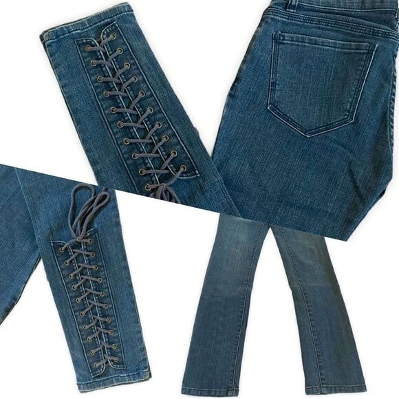 Andrew Charles Lace-Up Back Bottom Skinny Jeans 27 - Picture 1 of 14